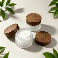 Emballage cosmétique en bois foncé 30ml 50ml 100ml 120ml 150ml, flacon givré pour toner, lotion, sérum avec couvercle en bois foncé