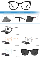 Lunettes de soleil œil de chat en acétate à clipser avec verres polarisés UV400 TAC, branches métalliques, montures optiques à cerclage complet, vente en gros OEM ODM