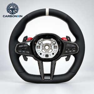 Volant de voiture en cuir et fibre de carbone OEM pour Toyota A90 GR Supra MK4 MK5 G80, pièces de spoiler, échappement Plug and Play - Product Image 1