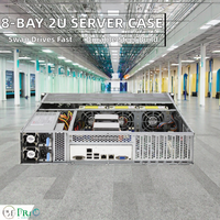 S256-08 2U 8-Bay Hot-Swap-fähiges 19-Zoll ATX Stahl-Gehäuse Rackmount-Server-Chassis mit 6GB/s SATA-Backplane