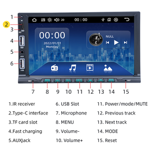 Lecteur MP5 universel pour voiture 7028B avec écran tactile de 7 pouces, prise en charge du Mirror Link, radio FM, musique, lecteur <span class=keywords><strong>DVD</strong></span> de voiture avec Bluetooth intégré - Product Image 3