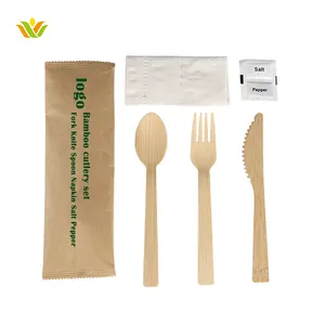 Cutlery Suppliers Direct Selling biodegradable Bamboo Cutlery,portable Disposable Bamboo Fork Spoon Knife Sets