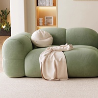 Canapé modulable 3 places Zayshine en velours crème, style nordique moderne et luxueux, pour salon, appartement, villa, canapé de détente design