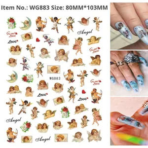 Nuovi Adesivi per <span class=keywords><strong>Unghie</strong></span> 3D a Forma di Cuore <span class=keywords><strong>con</strong></span> Angioletti, Design Cartoonesco Autoadesivo in Offerta - Product Image 4