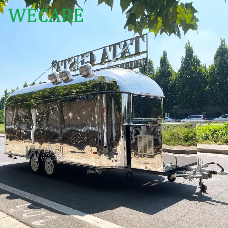 Wecare Airstream mobile kitchen food truck kitchen concession catering bbq pizza food trailer fully equipped