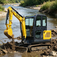 Excavatrice compacte sur chenilles robuste R330 avec moteur D1105 pour le défrichement et le débroussaillage des terrains