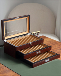 Vitrine pour stylo avec 36 emplacements pour stylo, étui pour stylo plume, organisateur de rangement pour stylo en <span class=keywords><strong>bois</strong></span>, boîte d'affichage pour stylo avec fenêtre en verre - Product Image 6