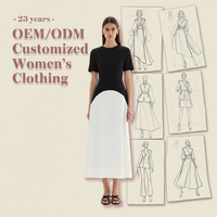 Nouvelle Robe Longue Femme Chic d'Été à Col Rond et Manches Courtes, Coupe Trapèze, Bicolore Noir et Blanc, Style Minimaliste Personnalisé pour le Bureau