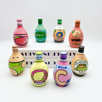 Jouets Squishy en mousse PU à remontée lente, anti-stress, en forme de bouteille de jus de dessin animé, jouets de bureau souples, cadeaux, vente en gros