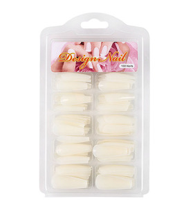 Uñas Postizas Francesas 3D en Forma de Ataúd, 100 Piezas, Forma de Gota de Agua, Color Natural, Gel DIY, Uñas Extendidas Completamente Aplicadas - Product Image 1