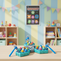Jeu de tape-taupe pour 3 joueurs avec lumières, sons, tableau de scores LED, marteau interactif, cadeau pour enfants de 3 à 10 ans