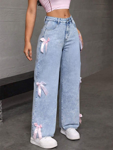 ZOYIAME <span class=keywords><strong>Jeans</strong></span> Casual a Gamba Larga Elasticizzati a <span class=keywords><strong>Vita</strong></span> Alta, Pantaloni <span class=keywords><strong>in</strong></span> Denim Morbido <span class=keywords><strong>con</strong></span> Tasche - Product Image 5