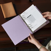 Dépliant personnalisé A4 impression carnet de notes Agenda couverture rigide planificateur doublé fantaisie papier couverture 3 4 6 anneaux classeur à feuilles mobiles