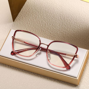 نظارات النساء الفوتوكرومية من المصمم الجديد MS ، نظارات TR90 + إطارات معدنية مانعة للضوء الأزرق البصري - Product Image 3