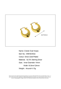 Créoles créoles de luxe en plaqué <span class=keywords><strong>Or</strong></span> ou argent, créoles Vintage classiques, boucles d'oreilles bohème 925 - Product Image 3