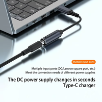 Adaptador cuadrado Lenovo de alta potencia de 11mm X 4,5mm a USB tipo C Cable de carga de alimentación de 100W Ideal para portátiles HP DELL, teléfonos y tabletas