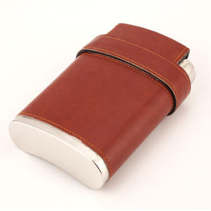 Whisky <span class=keywords><strong>Alcool</strong></span> Flacons De Hanche En Acier Inoxydable Flagon En Cuir Whisky Vin Buveur Tour Liqueur Drinkware Hip Flacon Avec Tasse Ensemble - Product Image 5