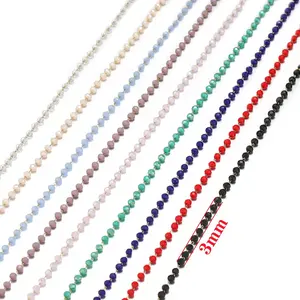 3mm Faceted Round Teardrop Beads Amethyst Tourmaline Burma Jade Buby Strawberry Strands For DIY JEwelry Making
