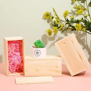 Caja de madera sin terminar con tapa deslizante, cajas de almacenamiento de madera pequeñas, Cajas de Regalo vacías, caja de lápices para proyectos de manualidades - Product Image 5