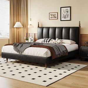 High-End Minimalist Soft Schlafzimmer möbel <span class=keywords><strong>Set</strong></span> Mitte des Jahrhunderts Modernes Design Komplette Kingsize-Villa Möbel Leder betten - Product Image 1