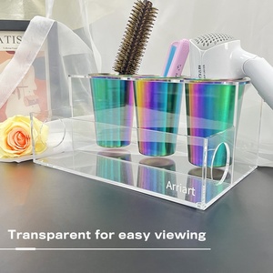 Outils de sèche-cheveux personnalisés OEM et ODM organisateur de support de toilette en acrylique transparent porte-plateau organisateur d'accessoires de salle de bain - Product Image 3