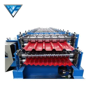 Metal Steel Double Layer Steel Roof Plate Iron Sheet Tiles Cold Roll Forming Making Machine For Roof