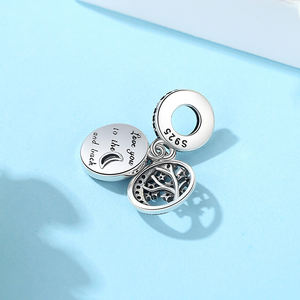 Abalorios de Plata de Ley 925 con Forma de Estrella y Luna, Cristal Azul, Circonita, Dijes para Pulseras y Collares de Marca - Product Image 4