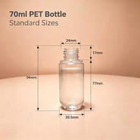 Flacon pulvérisateur PET ZHAOQI 70 ml avec pompe, brume fine, capuchon de luxe, pour parfum, sérum, tonique facial, soins de voyage, sérigraphié