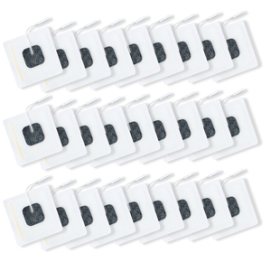 Électrodes TENS réutilisables 8x8cm en non-tissé avec connecteur 2mm et noyau <span class=keywords><strong>de</strong></span> gel conducteur 4x4cm pour une application sécurisée - Product Image 1
