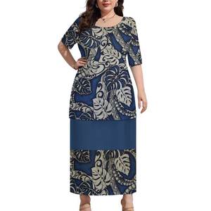 2024 Sommer Bestseller Elegantes Freizeitkleid Puletasi-Set Polynesisches Samoanisches Traditionelles Design Bambus-Hanf Puletasi-Kleid - Product Image 5