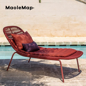 Sillón Moderno para Jardín, Patio, Hotel, Sofá Modular, Mesas y Sillas de <span class=keywords><strong>Exterior</strong></span>, Restaurante Nórdico, Sofá de Mimbre Impermeable - Product Image 4