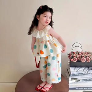 Abbigliamento per Bambine da 0 a 10 Anni, Set Moda Due Pezzi con Maglietta Senza Maniche e <span class=keywords><strong>Pantaloni</strong></span> - Product Image 2