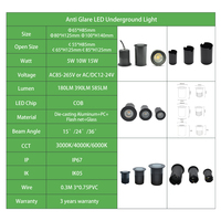 5W 10W 15W a mené la lumière souterraine IP67 CE Rohs AC85-265V Led Inground Light Encastré Led Deck Lights Deck Outdoor Led Lights