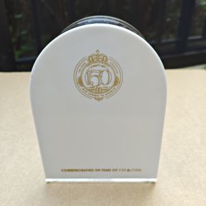 定制徽标 3D 金色字母水晶圆形有机玻璃募款箱希伯来语壁挂式迷你透明亚克力犹太以色列慈善箱 - Product Image 2