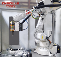 ABB IRB sel Las Robot otomatis, sistem las MIG TIG dengan pemosisian dan pelindung keselamatan