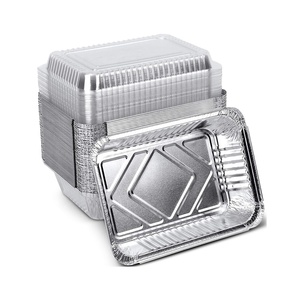 Bạc hình chữ nhật dùng một lần lá khay lò nhôm khay nhà máy tùy chỉnh bán buôn nhôm lá hộp đựng thức ăn - Product Image 2