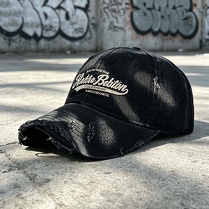Custom 6 panel Metal Logo Unstructured <b>Baseball</b> <b>Cap</b> Distressed Washed Hat - Product Image 3