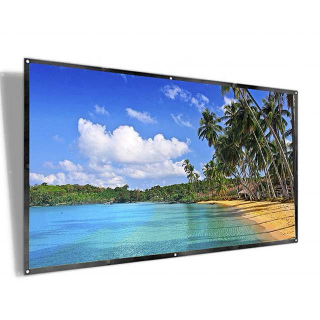 100 Inch Projection Screen 16:9 Portable Matte White Foldable High Gain 120 Angle Projector Screen for Business Travel Home
