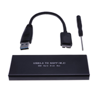 Carcasa USB 3.0 para SSD M.2 NGFF, Caja Externa para Disco Duro SSD M.2 con Clave SATA B, Adaptador Portátil de Aluminio de 5 Gbps para Laptop y PC