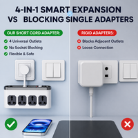 Multiprise intelligente universelle multi-styles personnalisable par le fabricant, 1 vers 4 prises, pour usage domestique
