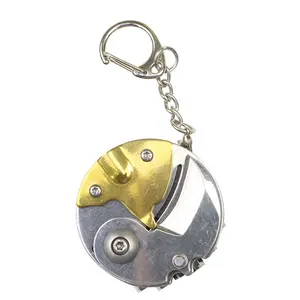 Gấp tuốc nơ vít đồng xu dao Keychain thép không gỉ gấp túi Dao đồng xu gấp mini xách tay Keychain đa công cụ