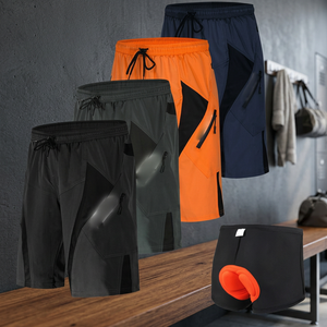 Pantalones Cortos de Ciclismo Transpirables de Secado Rápido que Absorben la Humedad para Hombre, Pantalones Cortos de Ciclismo con Acolchado de Gel de Silicona 3D, Estilo Holgado + Forro - Product Image 3