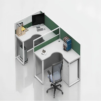 Postes de travail de bureau en métal en forme de barre pour 4 personnes, avec cloisons et tiroirs, design moderne, librement combinables, haute qualité, pour la vente en gros