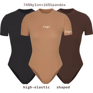 Tissu personnalisé de luxe pour femmes de grande taille Shapewear haut à col haut vêtements de sport body moulant combinaison respirante pour femmes - Product Image 3