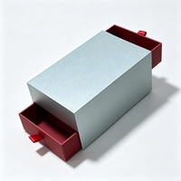 Boîte à tiroir coulissante automatique double face personnalisée, à deux niveaux, avec compartiments supérieur et inférieur, emballage cadeau haut de gamme