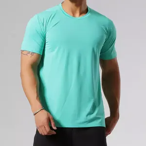 Wholesale Mens Blank gym fitness T Shirts High Quality custom 90%polyester 10%spandex Quick Dry Plus Size Men's T shirts