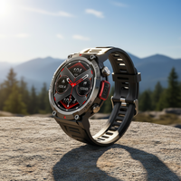 Jam Tangan Pintar Android Outdoor GPS Senter Kompas Panggilan BT Tahan Air Gaya Sport Pelacak Multisport