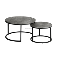 Table basse contemporaine ronde en bois de chêne avec structure en métal doré, design moderne pour la décoration de la maison, pour le salon ou le bar