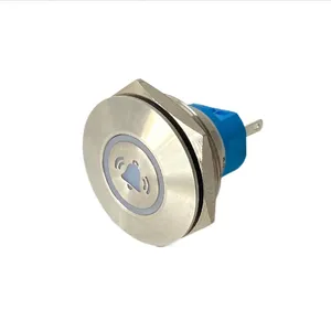 30mm Momentary Bell Metal Push Button Switch 1NO 1NC Luminous Character Lettering Start Stop Power Supply Laser Reset 5A 250VAC