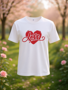 Camiseta con estampado de corazón para el día de San Valentín, camiseta informal de manga corta con cuello redondo y diseño de amor rojo para mujer, tela de jersey cómoda para todas las estaciones - Product Image 2
